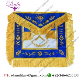 Grand Lodge Master with Blue Velvet Masonic Apron - Blue & Gold