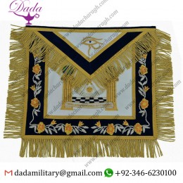 Hand embroidery custom past master mason apron