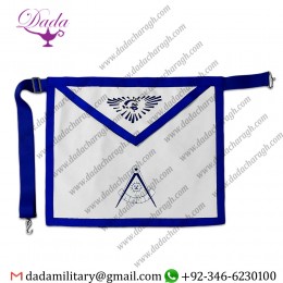 Lodge Of Perfection Past Master White Leather Square Masonic Apron