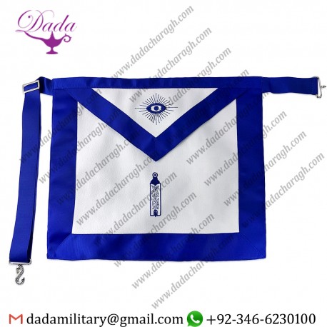 Mason Junior Warden White Leather Square Masonic Apron