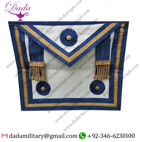 Mason Masonic Regalia Embroidered White Leather Apron Bicentennial Jewel Vintage 1965 Scottish Medal