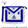 Mason Past Master Blue Lodge Officer Apron Grand Square Design With White Tassels Leather Embroidered Masonic Logo