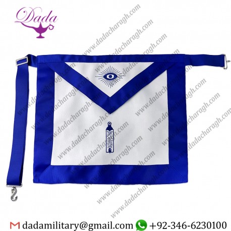 Masonic Apron Junior Warden Blue Lodge Master Mason Blue Ribbon Borders Masonic Regalia Apron