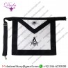 Masonic Apron Synthetic Leather Blue Lodge Master Mason Black Grosgrain Ribbon Borders Masonic Apron