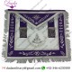 Masonic Aprons- Past Master Royal Purple Apron with Silver Embroidery & Fringe