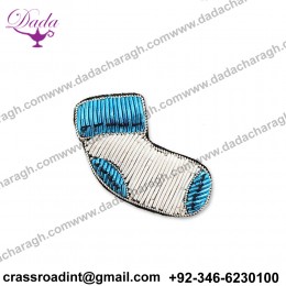 Bullion wire fashion socks pin brooch badge