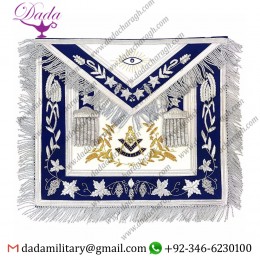 Masonic Grand Lodge Past Master Apron Gold & Silver Hand Embroidery Apron