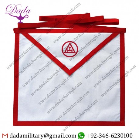 Masonic Holy Royal Arch White Cotton Duck Cloth Member Apron Printed
