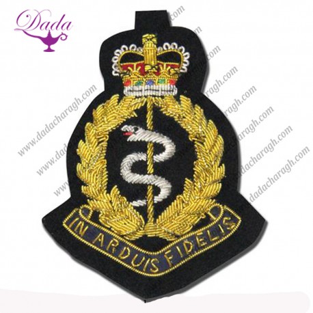 High Quality Badge Hand Embroidery Bullion Wire Emblems Badges