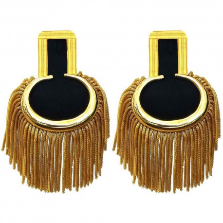 Red Blazer Gold Epaulettes, Gold Fringe Marching Band Epaulet