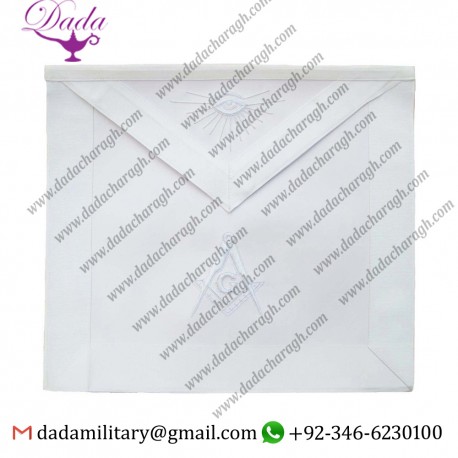 Masonic Master Mason Apron All White