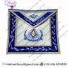 Masonic Master Mason Apron Royal Blue Borders Silver Metallic Braid Borders