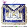 Masonic Past Master Apron Blue Silk Border Silver