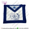 Masonic Master Mason Blue Velvet Apron Size 16 inches wide by 14 inches High