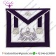 Masonic Past Master Hand Embroidered Apron Silver Embroidery Purple Velvet