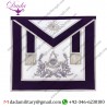 Masonic Past Master Hand Embroidered Apron Silver Embroidery Purple Velvet