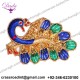 Bullion Wire Peacock Applique