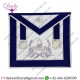 Masonic Past Master Hand Embroidered Apron Silver Embroidery Blue Velvet