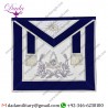 Masonic Past Master Hand Embroidered Apron Silver Embroidery Blue Velvet