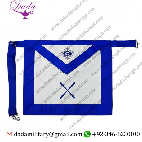 Masonic Regalia American Lodge & Grand Lodge Master Blue Officer Leather Apron