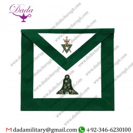 Masonic regalia apron with bullion wire embroidery, hand embroidery regalia bag