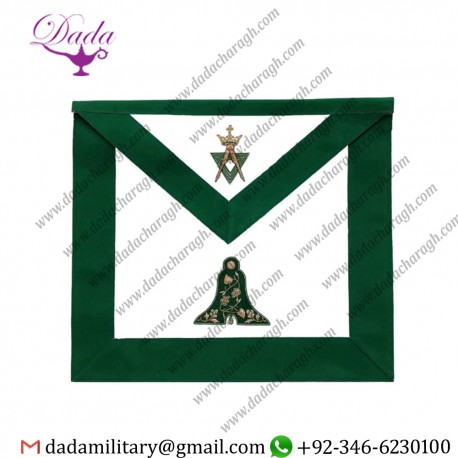 Masonic regalia apron with bullion wire embroidery, hand embroidery regalia bag