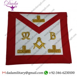Masonic Regalia Hand Embroided Bullion & Wire Made Master Mason Red Apron