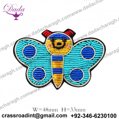 Butterfly brooch pin female Indian silk hand embroidery creative wild badge