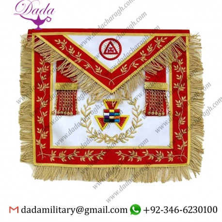Masonic Royal Arch Grand High Priest Apron Wreath Bullion Hand Embroidered