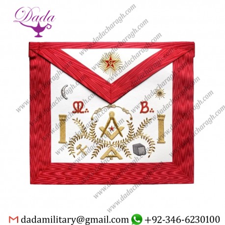 Masonic Scottish Rite Apron – AASR – Master Mason – Stone Acacia Columns