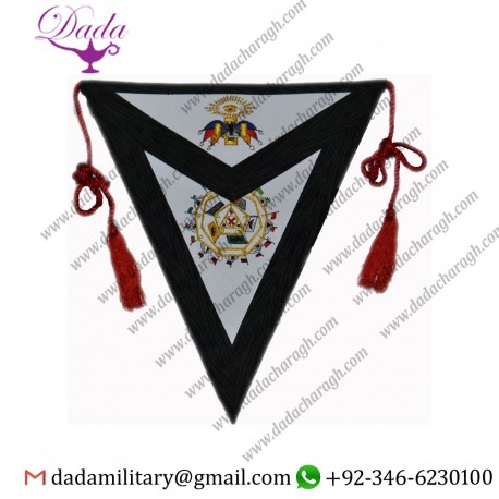 Masonic Triangle Black and White Apron