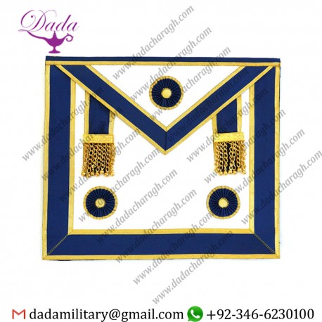 Master Mason Member Masonic Apron - Blue & White