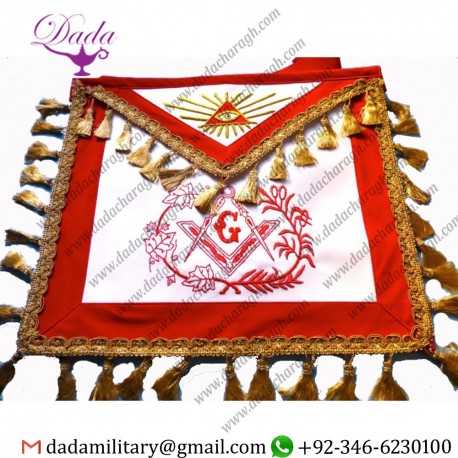 Master Mason Red Velvet Regalia Apron