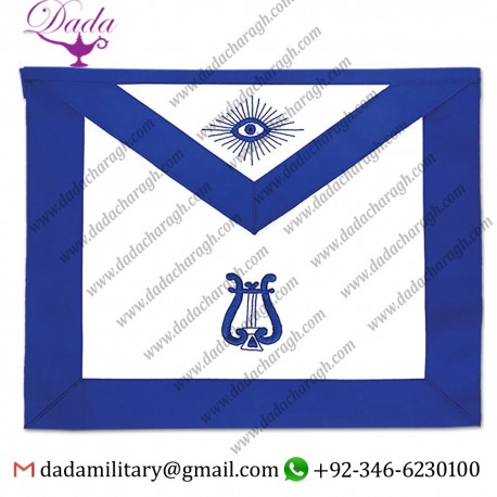 Musician Masonic Officer Apron - Blue & White
