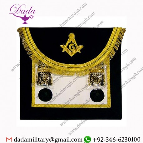 Scottish Rite Master Mason Handmade Embroidery Apron – Black Gold