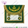 Scottish Rite Master Mason Handmade Embroidery Apron – Green with Vine work