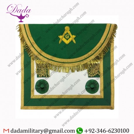 Scottish Rite Master Mason Handmade Embroidery Apron – Green