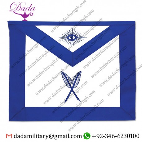 Secretary Masonic Officer Apron - Blue & White