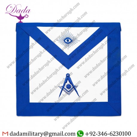 Senior Deacon Masonic Officer Apron - Blue & White