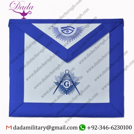 Shining Square & Compass Master Mason Masonic Apron - Blue and White