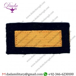 Civil Defense Rank Badge - Single Broad Bar Yellow On Dark Blue Braid Civil Defense