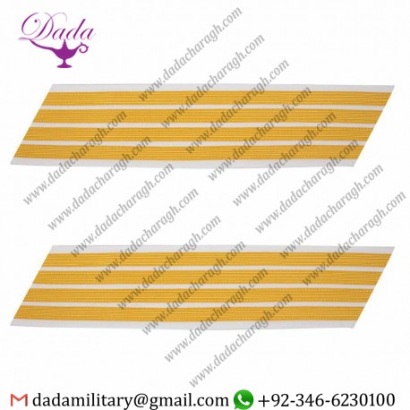 GENUINE U.S. ARMY SERVICE STRIPE GOLD EMBROIDERED ON WHITE - FEMALE, SET OF 4