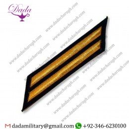 GENUINE U.S. COAST GUARD CPO HASH MARKS GOLD LACE ON BLUE