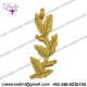 Cheap Custom Army School Blazer Bullion Wire Patches Hand Embroidery Leaf Shape Badge