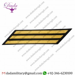 GENUINE U.S. NAVY CPO HASH MARKS GOLD LACE ON BLUE - SET OF 3