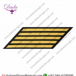 GENUINE U.S. NAVY CPO HASH MARKS GOLD LACE ON BLUE - SET OF 5