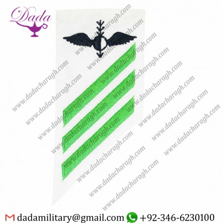 GENUINE U.S. NAVY E-2,E-3 COMBO RATE BADGE AEROGRAPHER(AG) ON DRESS WHITE SERGE