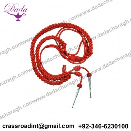 Aiguillette, Red Cord, With Silver Tags, Right Sided,