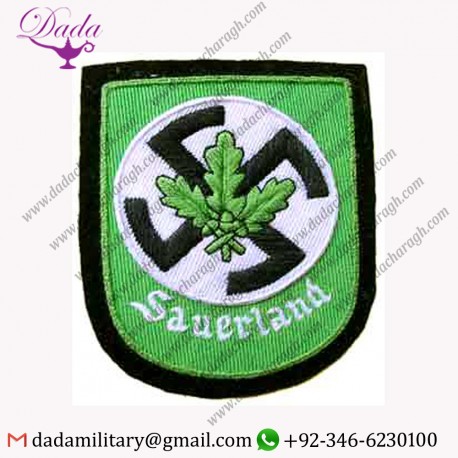 FREIKORPS SAUERLAND SHIELD SILK EMBROIDERY BADGE