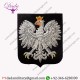 POLISH POLAND COAT OF ARMS BLAZER BADGE GOLD BULLION ON BLACK FELT HAND MADE